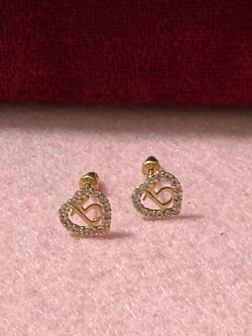 14K Yellow Gold Quinceañera 15 Heart Stud Earrings – Baby & Adult Screw Backs