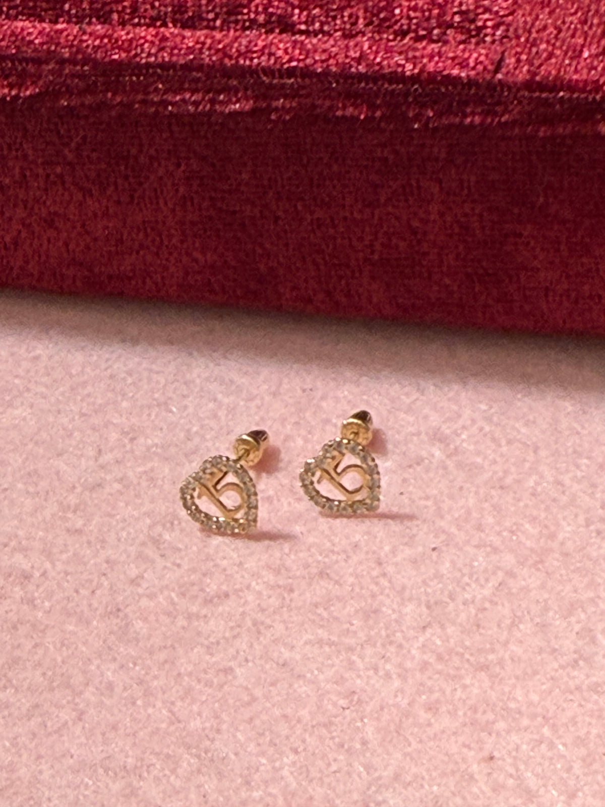 14K Yellow Gold Quinceañera 15 Heart Stud Earrings – Baby & Adult Screw Backs