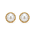 14K Yellow Gold Round CZ Bezel Stud Earrings – Baby & Adult Screw Backs