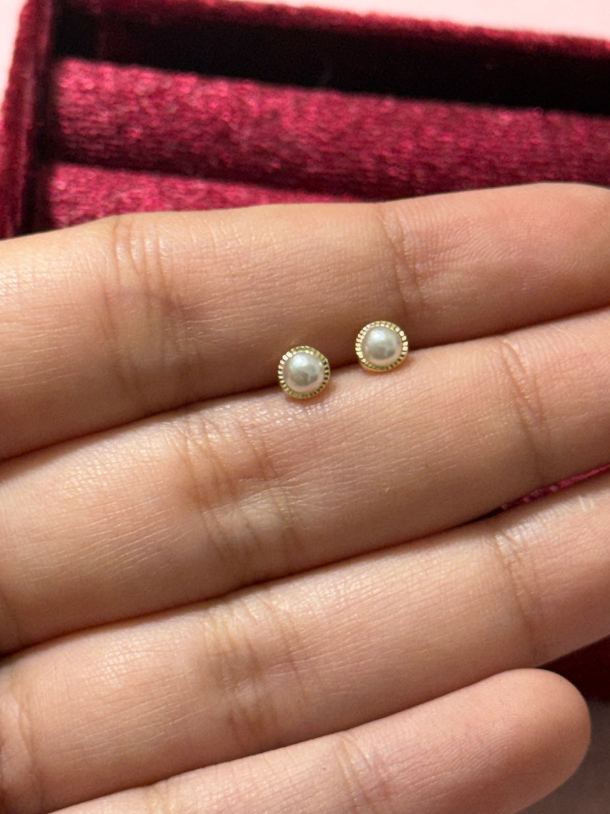 14K Yellow Gold Round CZ Bezel Stud Earrings – Baby & Adult Screw Backs