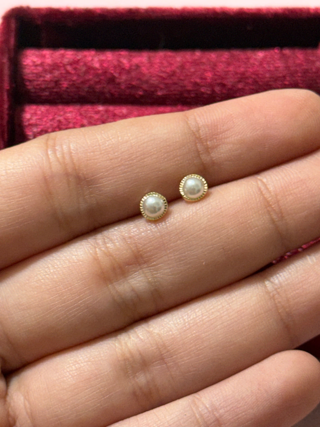 14K Yellow Gold Round CZ Bezel Stud Earrings – Baby & Adult Screw Backs