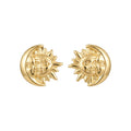 14K Yellow Gold Sun & Moon Stud Earrings – Baby & Adult Screw Backs