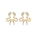 10K Yellow Gold Sparkling Snake Stud Earrings – Push Back
