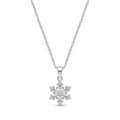 925 Sterling Silver Snowflake CZ Pendant Necklace – 18"