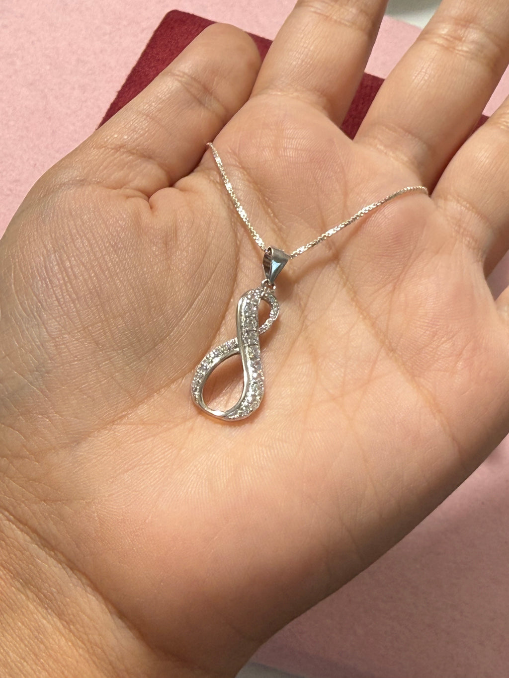 925 Sterling Silver Sparkling Infinity Symbol Necklace – 18"