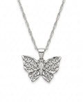 925 Sterling Silver Filigree Butterfly Pendant Necklace – 20"