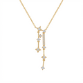 925 Sterling Silver Gold-Plated Celestial Drop Necklace - 18"