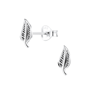 Silver Leaf Stud Earrings