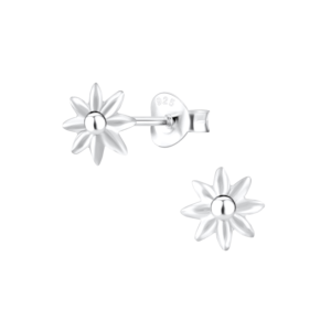 Silver Flower Stud Earrings