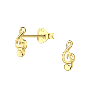 Silver G-Clef Stud Earrings