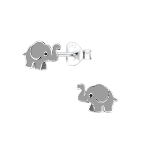Silver Elephant Stud Earrings