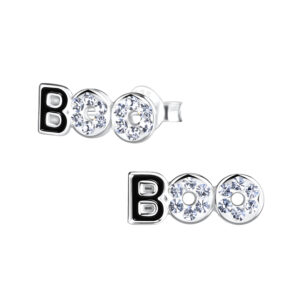 Silver BOO Stud Earrings