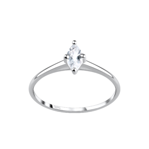 3X6mm Marquise Cubic Zirconia Silver Ring - 8