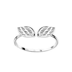 Silver Opened Wing Ring - 6