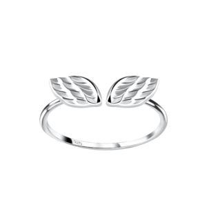 Silver Opened Wing Ring - 8