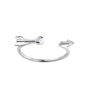 Silver Opened Arrow Ring - 7