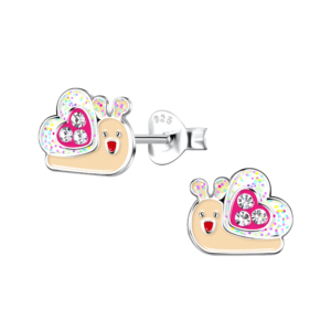 Silver Snail Stud Earrings