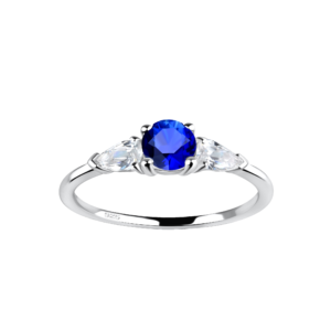Silver Three Stone Ring - 6
