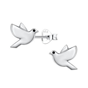 Silver Bird Stud Earrings