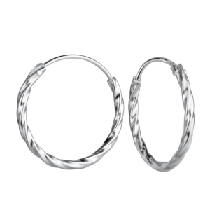19mm Silver Twisted Hoop Earrings