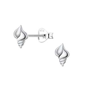 Silver Shell Stud Earrings