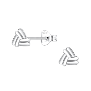 Silver Triangle Stud Earrings