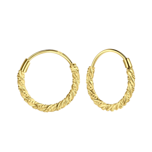 14mm Silver Twisted Hoop Earrings