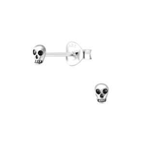Silver Skull Stud Earrings