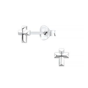 Silver Cross Stud Earrings