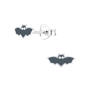 Silver Bat Stud Earrings