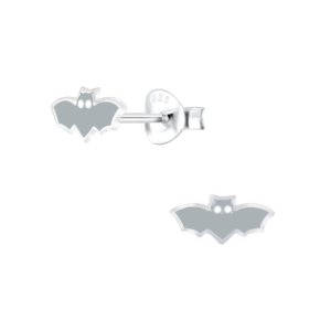 Silver Bat Stud Earrings