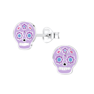 Silver Skull Stud Earrings