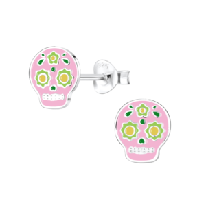 Silver Skull Stud Earrings