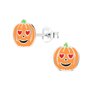 Silver Pumpkin Stud Earrings