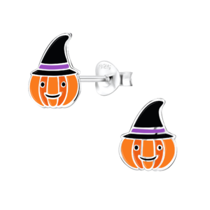Silver Pumpkin Stud Earrings