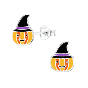 Silver Pumpkin Stud Earrings