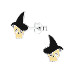Silver Skull Stud Earrings