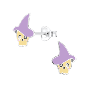 Silver Skull Stud Earrings