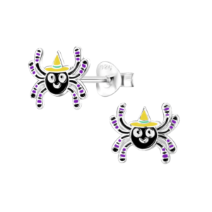 Silver Spider Stud Earrings