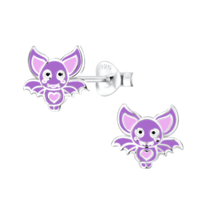 Silver Bat Stud Earrings