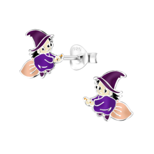 Silver Witch Stud Earrings