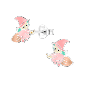 Silver Witch Stud Earrings