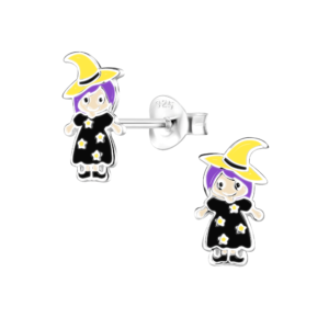 Silver Witch Stud Earrings