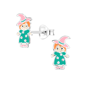 Silver Witch Stud Earrings