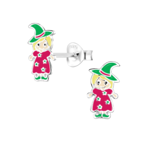 Silver Witch Stud Earrings