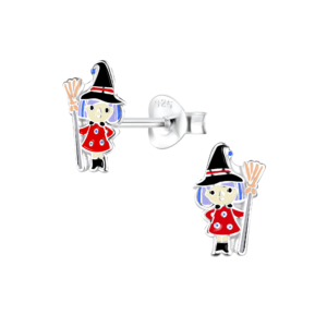 Silver Witch Stud Earrings