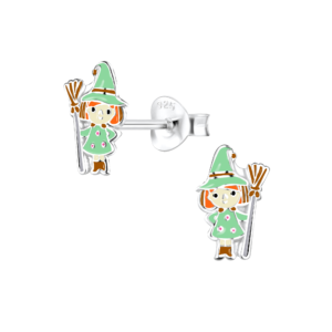 Silver Witch Stud Earrings