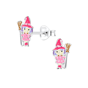 Silver Witch Stud Earrings