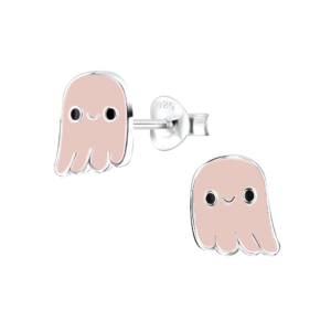 Silver Ghost Stud Earrings