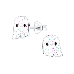 Silver Ghost Stud Earrings